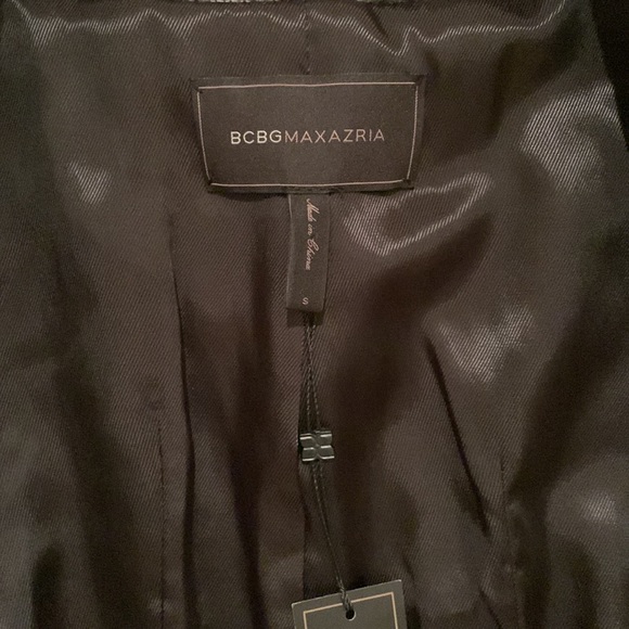 BCBGMAXAZRIA LUXURY DAVIE WOVEN FAUX FUR SHORT SLEEVE LEOPARD 🐆 PRINT JACKET S - Picture 10 of 11